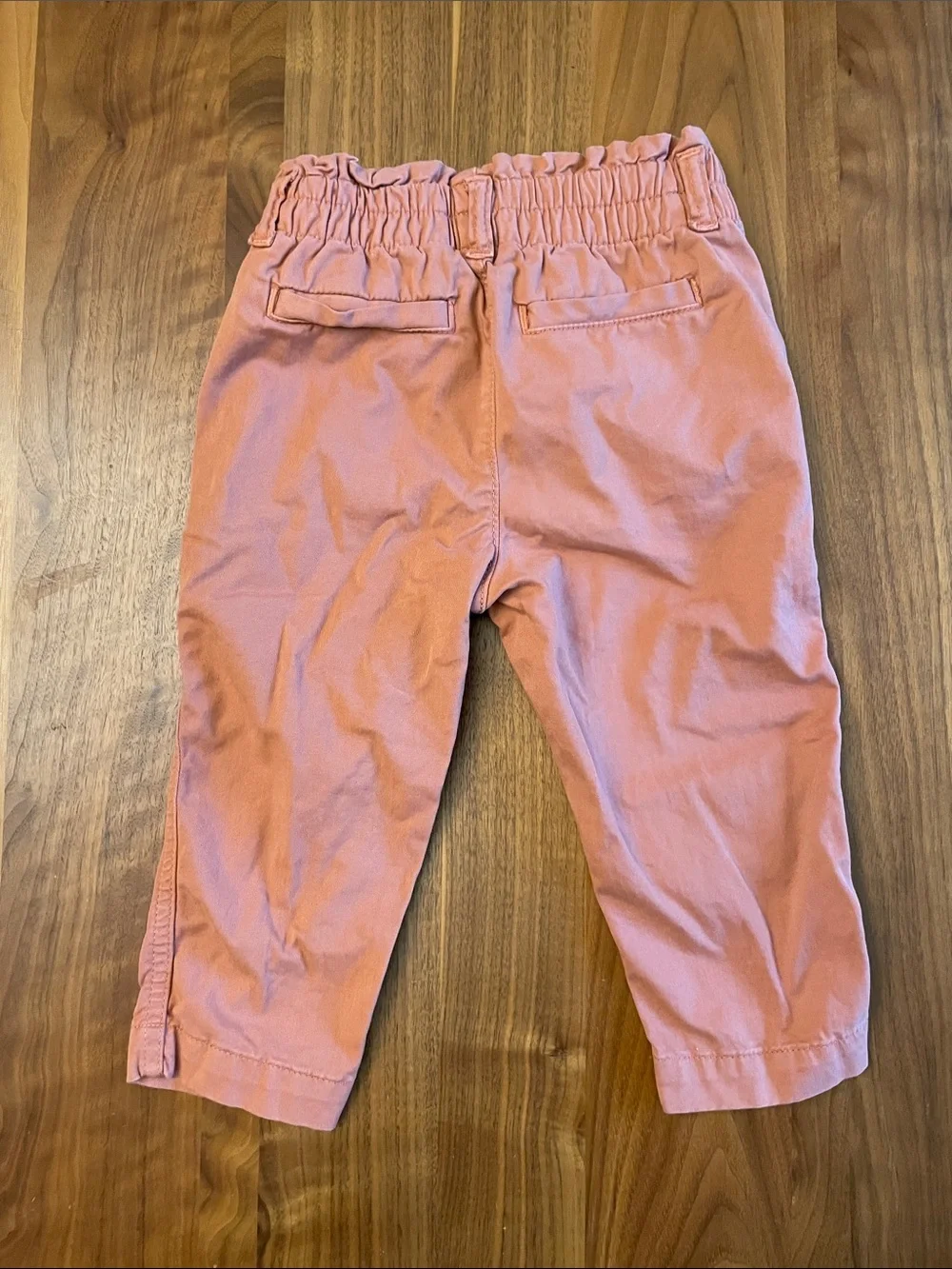 GAP Coral Pink Elastic-Waist Cotton Pants